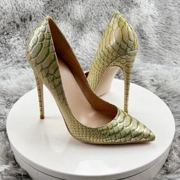 Dress Shoes Sexy Crocodile Effect Women Pointy Toe 12cm 10cm 8cm High Heel Ladies Designer Stiletto Pumps For Party Show