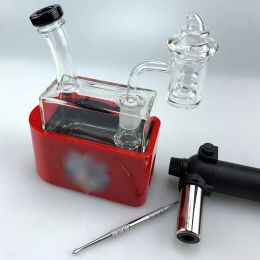 Smoking Kit Hookahs water pipe Dab Rig in one with Quartz Banger Carb Cap accessories set for Wax Concentrate Dabbing Designer LL