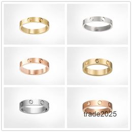 Designer Ring Love Screw Band Rings Classic Luxury Titanium Steel Jewellery Men and Women Couples Wedding Rings Holiday Gifts