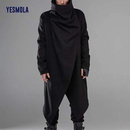 YESMOLA Men Coat Irregular Cloak Streetwear Turtleneck Fashion Men Cape Outerwear Punk Style Jackets Man S-5xl 240106