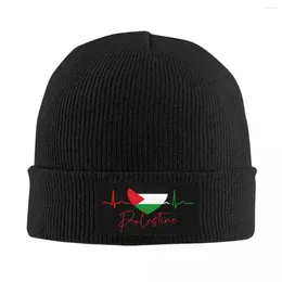 Berets Palestines Flag Heart Lover Skullies Beanies Caps Streetwear Winter Warm Men Women Knitted Hat Adult Unisex Bonnet Hats