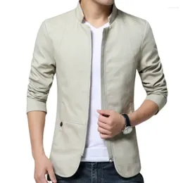 Men's Jackets Men Jacket Fashion Standing Collar Coats Slim Fit Business Casual Male Clothing