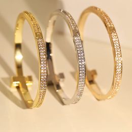 18k gold plated bracelet alphabet geometry bangle silver jewlry Jewellery u-shape fashion chain luxury bangle romantic versatile bracelets set gift