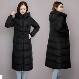 Women's Trench Coats 2024 Winter Long Section Warm Down Basic Jacket Coat Fashion Slim Outwear Female Korean Large Size Jackets M-6XL