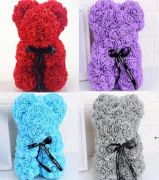 Rose Teddy Bear Valentines Day Gift 25cm Flower BearArtificial Christmas Gifts for Women ValentinesGift FWF101876385911