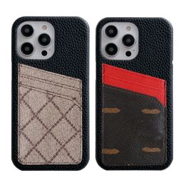 Card Pocket Phone Case Designer iPhone Case for iPhone 15 14 Pro Max Cases 13 12 11 Pro XSMax XR 14Plus 13promax Samsung Galaxy S24 Ultra S23 PLUS S22 Brand Mobile Cover