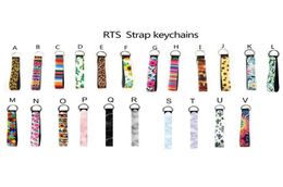 Wristlet Keychain Lanyard Neoprene Strap Band Key Wrist Lanyards Split Ring Key Chain Holder to Match Chapstick Holder Keychain TD8339018