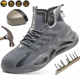 Boots High Quality Work Sneakers For Men Steel Toe Indestructible Safety Shoes Anti-puncture Industrial Boot Botas Hombre Piel Zapatos