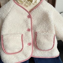 Jackets Outerwear Children Clothing Adding Cotton Lambhair Girls Coat Autumn Spring Baby Thickening Clip Tops Tide