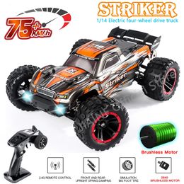 HBX T10 2105A 1 14 75KMH RC Car 4WD Brushless Remote Control High Speed Drift Monster Truck for Kids vs Wltoys 144001 Toys 240106