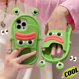 Cell Phone Cases Fun Big Mouth Frog Shoes 3D Protective Case Suitable For iPhone 15 13 12 14 Pro Max 11 Simulated Slippers Silicone Phone CaseL240105