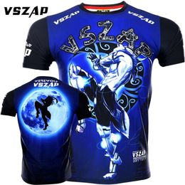 Vszap Elastic Quick-dry T-shirt Transformed Werewolf Short-sleeved Muay Thai Sanda Jujitsu Club Customised Sports Casual Wear