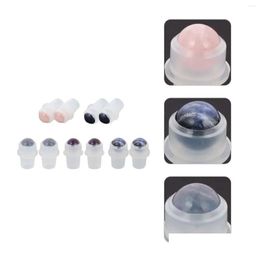 Storage Bottles Jars Milisten Oils Dispenser Roller 10Pcs Balls Replacement Natural Gemstone Fitments Roll Glass Drop Delivery Home Ga Ot43S