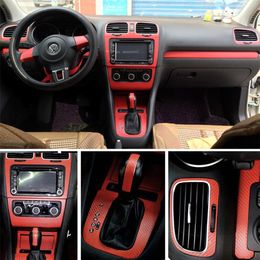 For Volkswagen VW Golf 6 GTI MK6 R20 Interior Central Control Panel Door Handle Carbon Fiber Stickers Decals Car styling 294u