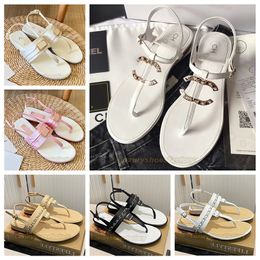 slides designer women Channel French Paris Sandals fashion brand new Ladies Womens Flip flops Summer Beach Slippers Fashion 2C letter Casual Flat Bottom Designer