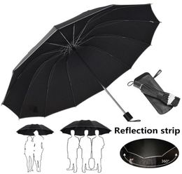 Large Folding Umbrella Men Rain Woman 3 Fold Umbrella Automatic Windproof Umbrellas 1012 Ribs Parasol Rainy Sunny6881508