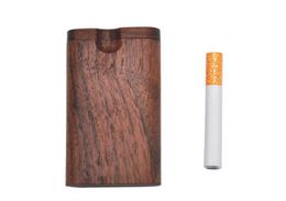 Wood pipe natural walnut cigarette case with ceramic tube011920856