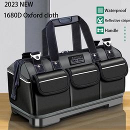 Tool Bag 1680D Oxford Cloth Waterproof Wear Resistant Work Toolkit Multifunctional Electrician Professional Organiser 240108