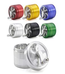 Sharpstone Aluminum Alloy Rocker Smoking Hand Crank 63mm Herb Smoking Spice Crusher Grinder 4 layers Cigarette9289315