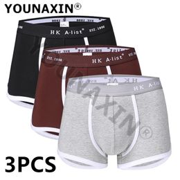 3 Pieces/Lot Men Undies Boxers Briefs Big Size Cotton Underwear Male Knickers Panties Underpants Boy Shorts S M L XL 2XL 3XL 240108