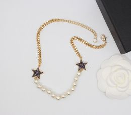 2024 Luxury quality choker necklace with nature shell beads and star shape design have stamp box PS3740A