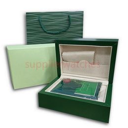 Hjd 2022 Luxury Green R boxes O Mens For Original L Inner E Outer X Woman's Watches Boxes Men Wristwatch Gift Certificate Bro307d