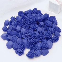 Decorative Flowers 50 Pcs Crafts Simulation Rose Head Bride Faux Fake For Foam DIY Material