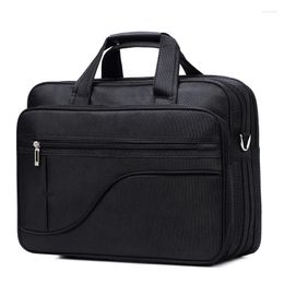 Briefcases Business Briefcase Laptop Bag Men High Quality 13 14 15.6 17 Inch Waterproof Oxford 40CM Large Capacity Man Travel Shoulder Bags