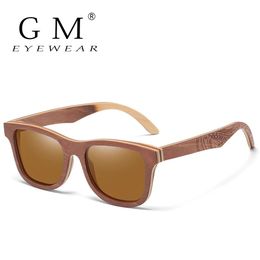 Sunglasses Gm Polarised Skateboard Wooden Sunglasses Men Uv400 Designer Sun Glasses Eyewear Gafas De Sol De Los Hombres Polarizados S4832