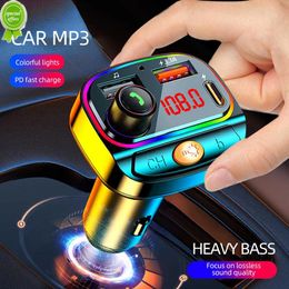 Kit New Car Bluetooth 5.0 FM Transmitter Receiver Wireless Mp3 Music Player Handsfree Call Dual USB TypeC 3.1A QC3.0 PD 20W Fast Char