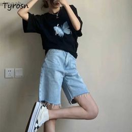 Women's Shorts Denim Shorts Women Loose Design Chic Tassel Simple All-match Personality Casual Summer Streetwear Ulzzang Pure Ladies Trousers YQ240108