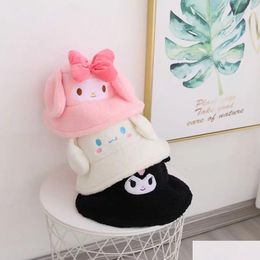 Caps Hats Big Girl Winter Warm Hat Cap With Stereo Ear Kuromi Veet Visor Kids Accessories Drop Delivery Baby Maternity Dhhxd