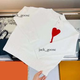 Amirs unisex tasarımcısı ami sweater erkekler moda amis paris kalp desen yuvarlak boyun örgü sweatshirts lüks marka sevgilisi küçük kırmızı 856