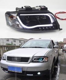 LED Daytime Running Head Light for Audi A6 C4 Headlight 1999-2004 A6L Turn Signal High Beam Lamp Lens