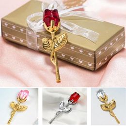 Rose Flower With Box Valentines Day Gifts Crystal Golden Monther Day Wedding Birthday Promotion Shop Celebrates Gift HH21401569265