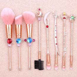 Brushes Sailor Moon Moon Surrounding Cute Moon Hare Metal Makeup Brush Set Eyeshadow Loose Powder Brush Innovative Gift