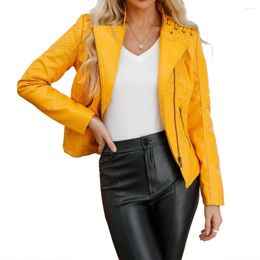 Women's Jackets S-4XL Spring And Autumn Fashion Y2k Short Three-dimensional Decoration Leather Zipper Jacket Motorcycle Clothing