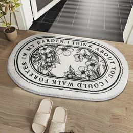 Bath Mats Mat Non Slip INS Style Scandinavian Rug Doormat Oval Shaped Absorbent Carpets Entrance Living Room Bathroom