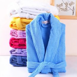 100% Cotton Men Towel Bath Robe Kimono Suck Sweat Terry Bathrobe Winter Summer Dressing Gown Women el Sleepwear Warm Robes 240108