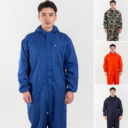 Men's Tracksuits Work Jumpsuit Waterproof Breathable Sweat-absorbing Elastic Cuff Multiple-Pockets Anti-static Men Coveralls Uniform For