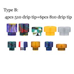 Authentic Aleader Epoxy Resin PEI Beeswax Drip tip Kit Set Wide Bore 810 510 Thread Snake Skin Grid Rainbow Mushrooms Mouthpiece BJ