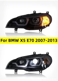 Assembly Auto Lighting System LED X5 Headlights For BMW E70 Upgrade 20072013 LED Daytime Running Lights Dual Lens Xenon Headlights