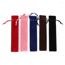 Pieces Pen Pouch Velvet Drawstring Bag Case Pencil For And (Mix Colors)