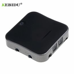 Connectors Kebidu Bluetooth 5.0 Audio Transmitter TV Receiver Transmitter Mini 3.5mm Wireless Audio Adapter Digital Optical Toslink/SPDIF