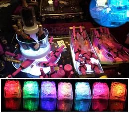 Party Decoration Aoto Colours Mini Romantic Luminous Cube LED Artificial Ice Flash LED Light Wedding Christmas1743696