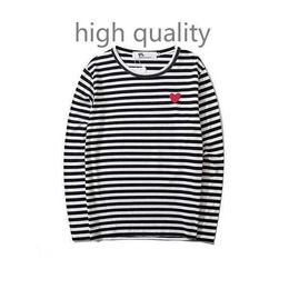 3A Men's and Women's Striped Sweater T-shirt Designer Play commes des garcons Embroidered Long Sleeve Pullover Love Fashion Couple Loose Short Sleeve a4