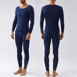 Men's Tracksuits 2024 Autumn Winter Seamless Thermal Underwear Set Men V-Neck Thicken Slim Long Sleeve T-Shirt Johns 2 Pcs Suit