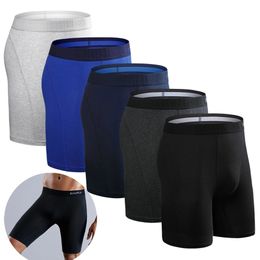 5pcs Long Man Underwear Men Boxer Mens Boxers Male Shorts Cotton Boxershorts Sexy Underpants Plus Size 240108
