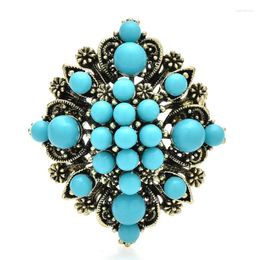 Brooches Wuli&baby Vintage Flowers Pins For Women Unisex 2-color National Style Geometric Brooch Gifts