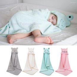 Blankets Infant Shower Bath Towels Babies Microfiber Fleece Cartoon With Hood Coral Bathrobe For Borns Soft Warm Wrap